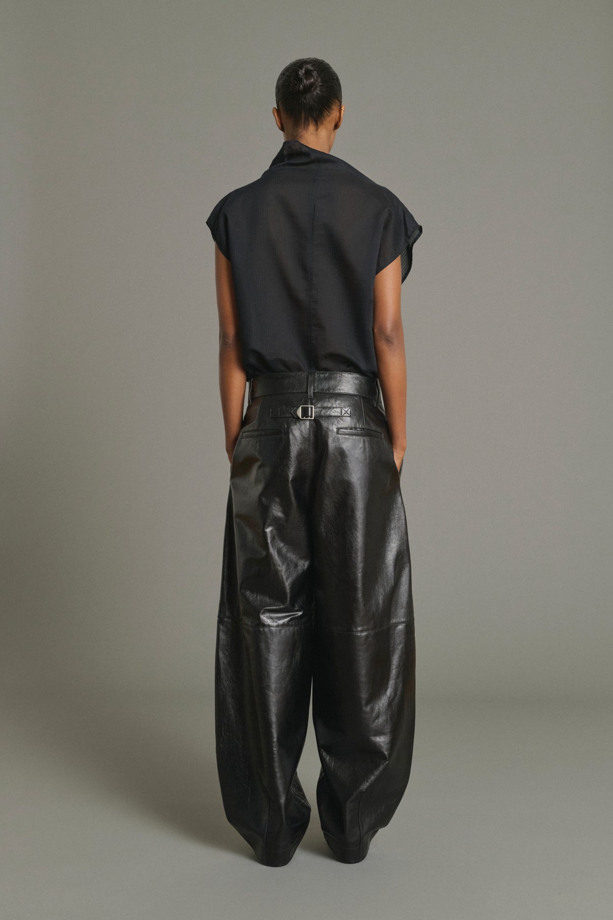 Pantalón Julien - Negro - Cuero - Mujer vue 2