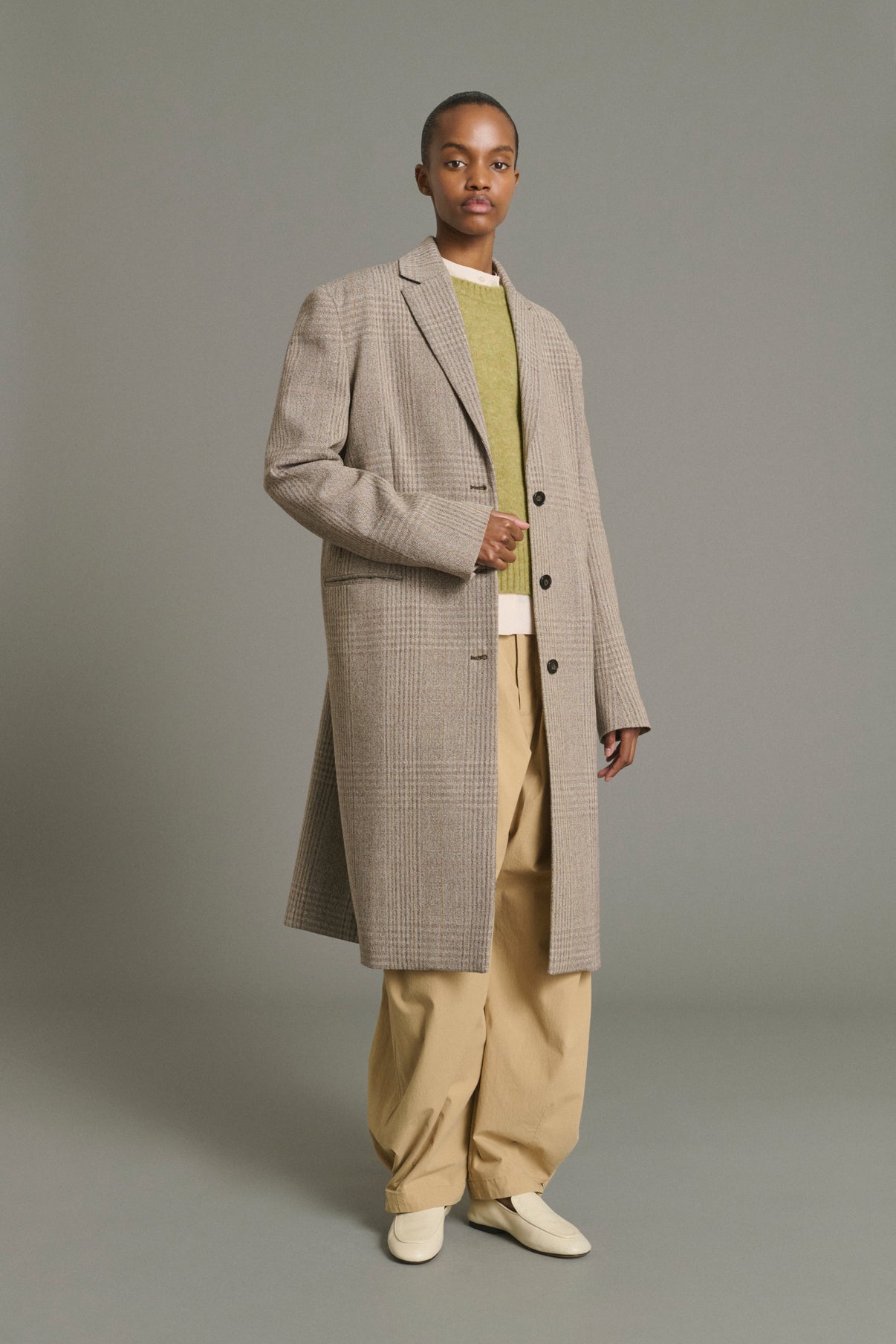 Manteau Lincoln - Marron/Beige - Laine - Femme vue 1