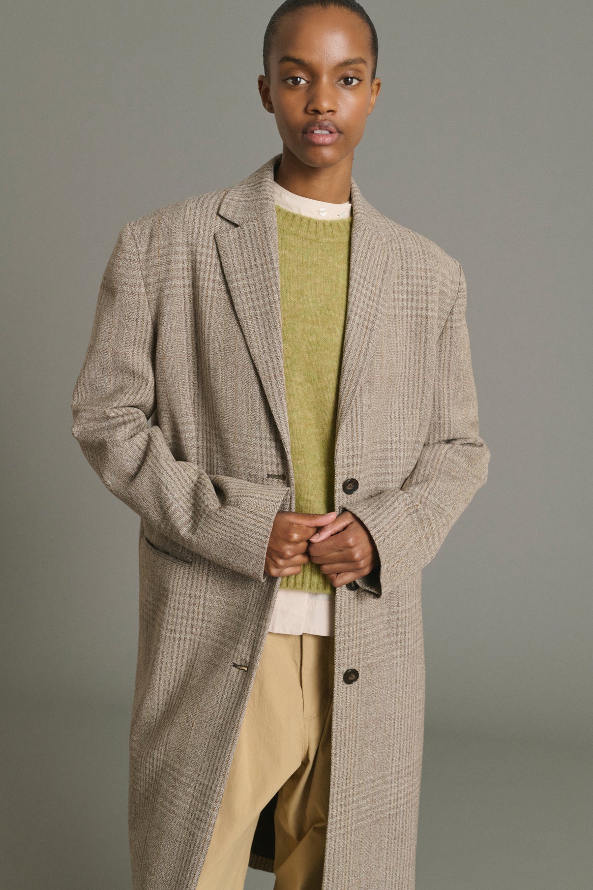Manteau Lincoln - Marron/Beige - Laine - Femme vue 3