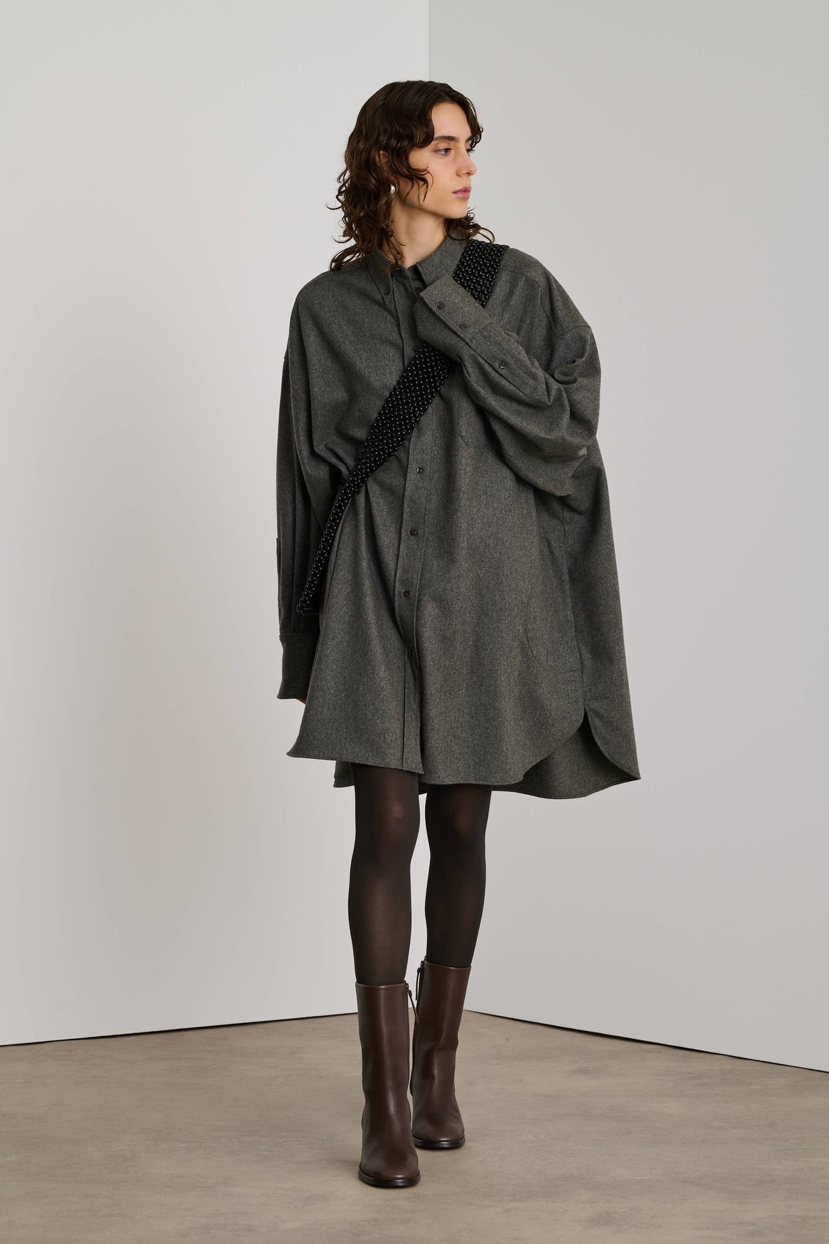 Vestido Candide - Gris Claro - Lana - Mujer vue 1