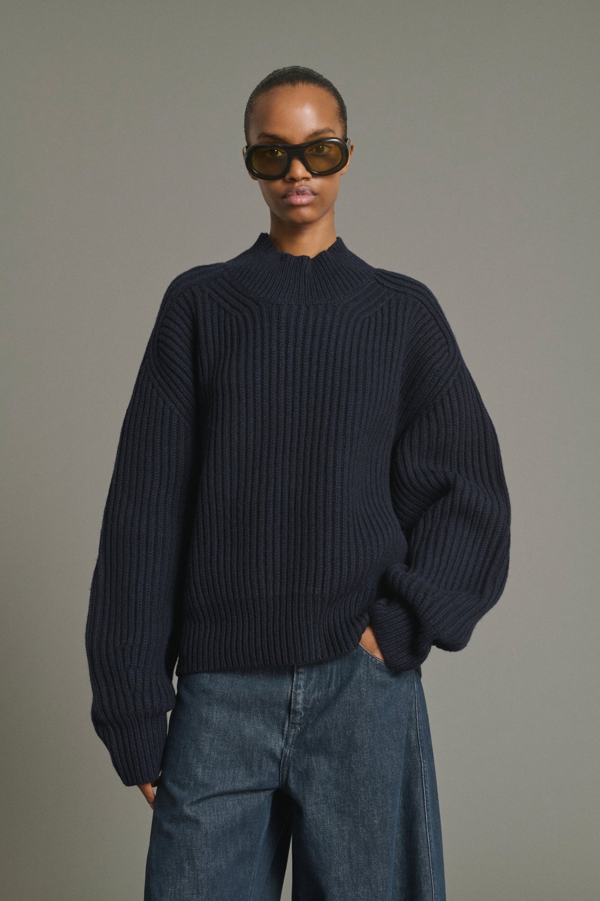 Pull Flamand - Navy Laine Mérinos Grosses Côtes - Soeur vue 1
