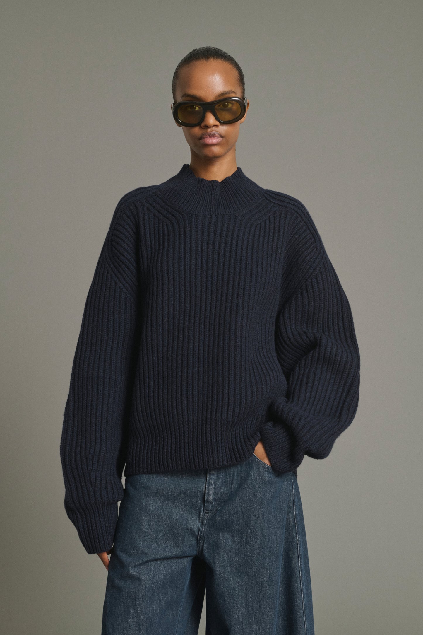 Pull Flamand - Navy Laine Mérinos Grosses Côtes - Soeur