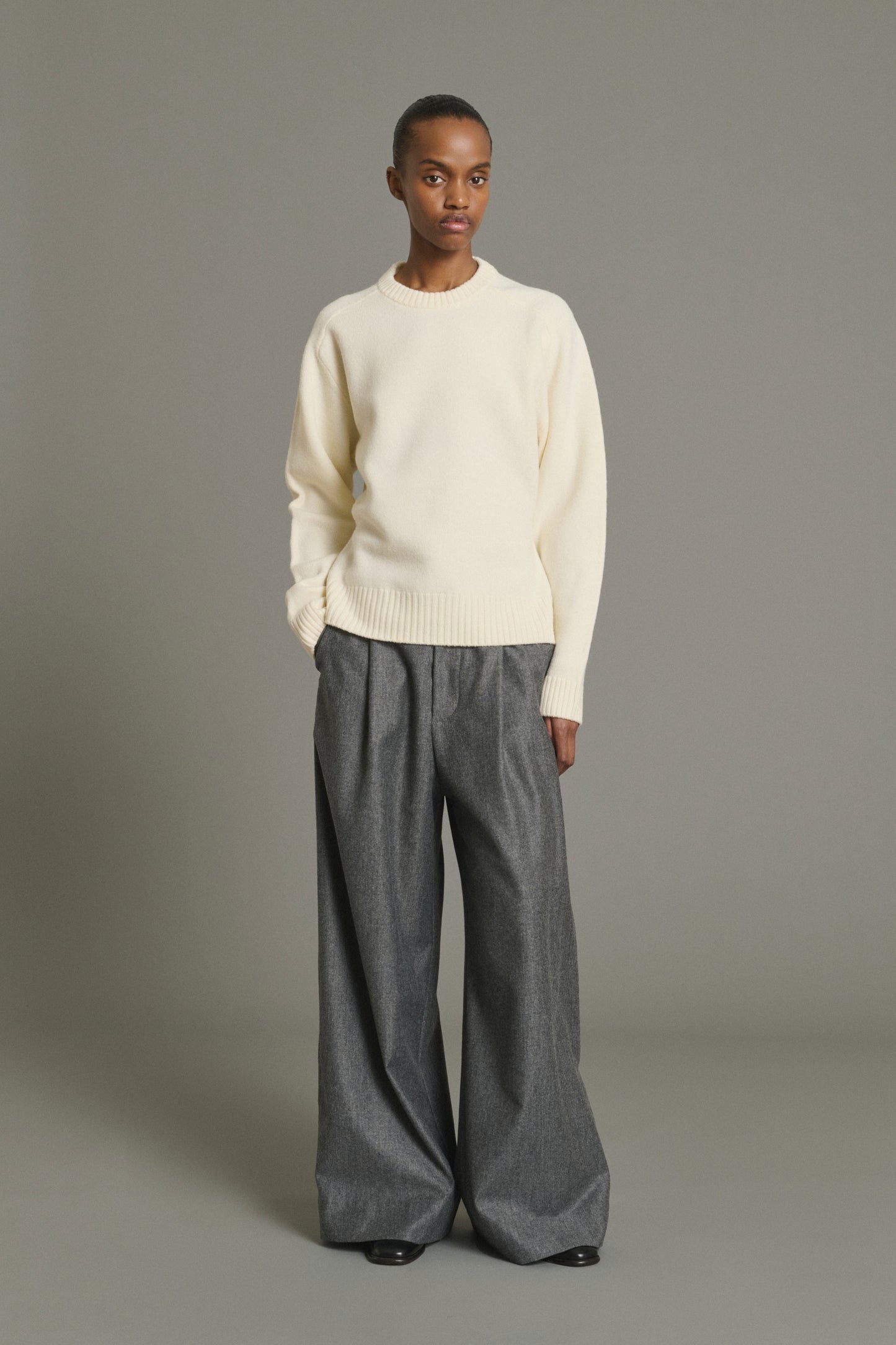 Pantalon Hugues - Gris Chiné - Laine - Femme