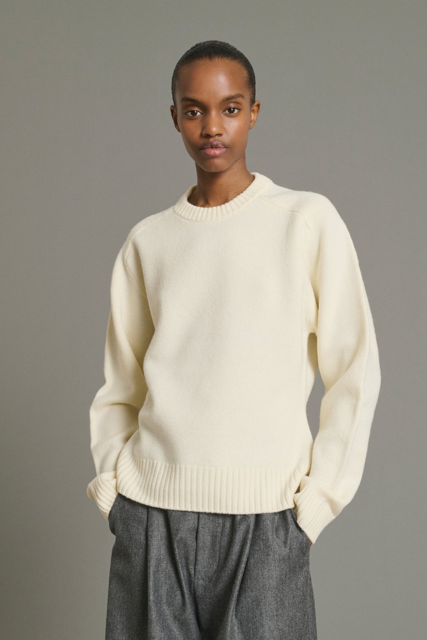 Pull Jeremie - Écru - Laine Mérinos - Femme