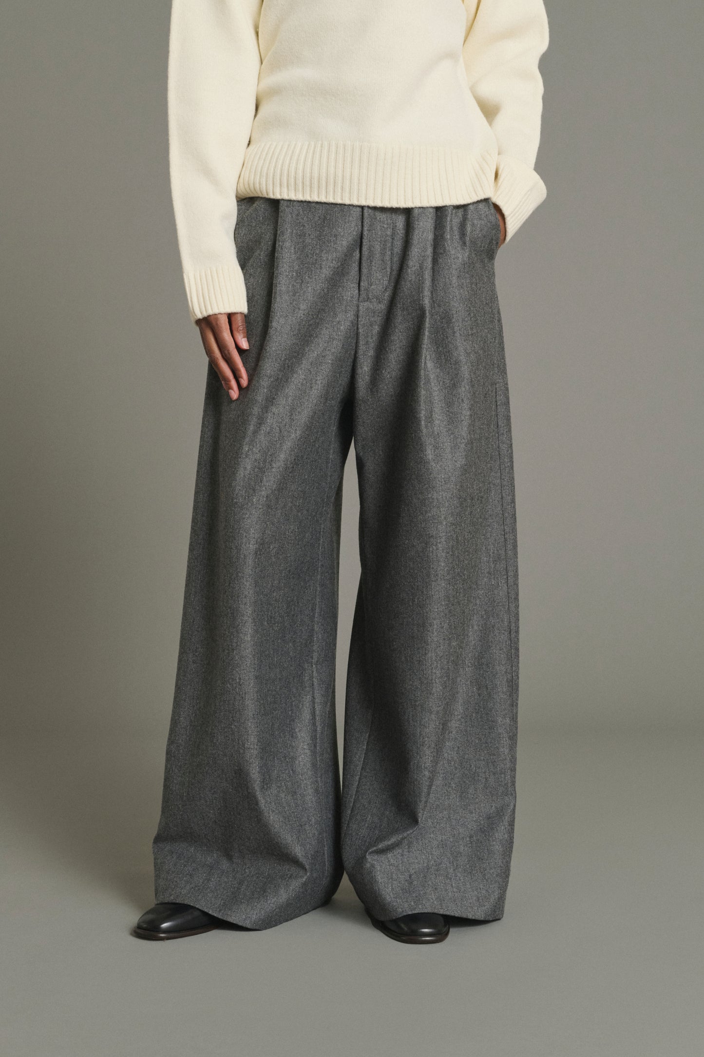 Pantalon Hugues - Gris Chiné - Laine - Femme