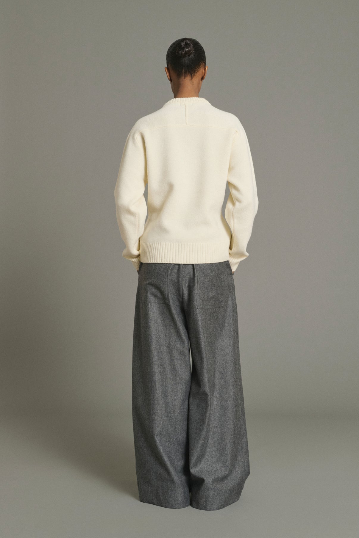 Pull Jeremie - Écru - Laine Mérinos - Femme vue 2