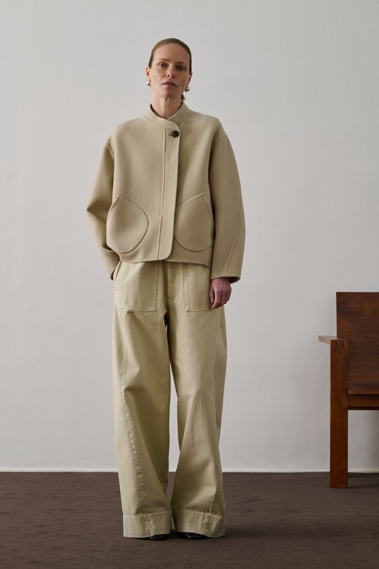 Manteau Windsor - Craie - Laine - Femme vue 1