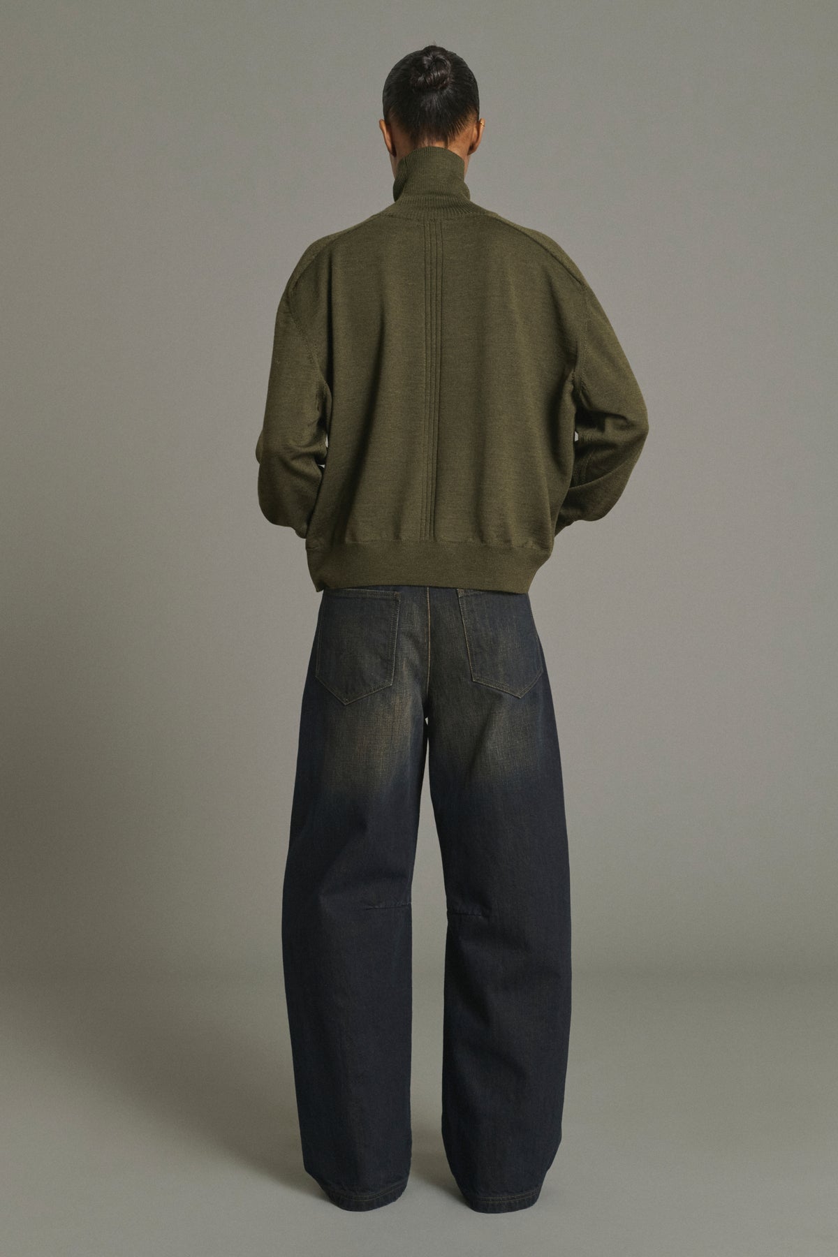 Pull Nord - Kaki Foncé - Laine Mérinos - Femme