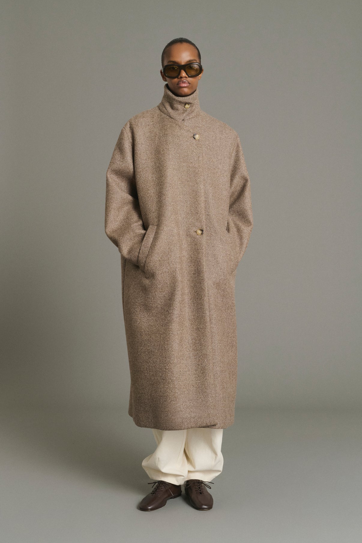 Manteau Germain - Taupe - Laine - Femme vue 1
