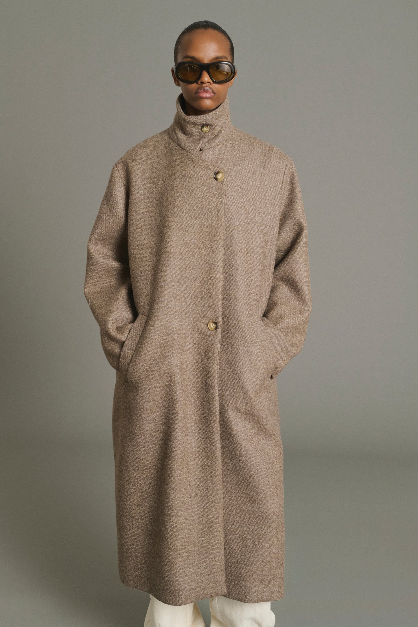 Manteau Germain - Taupe - Laine - Femme