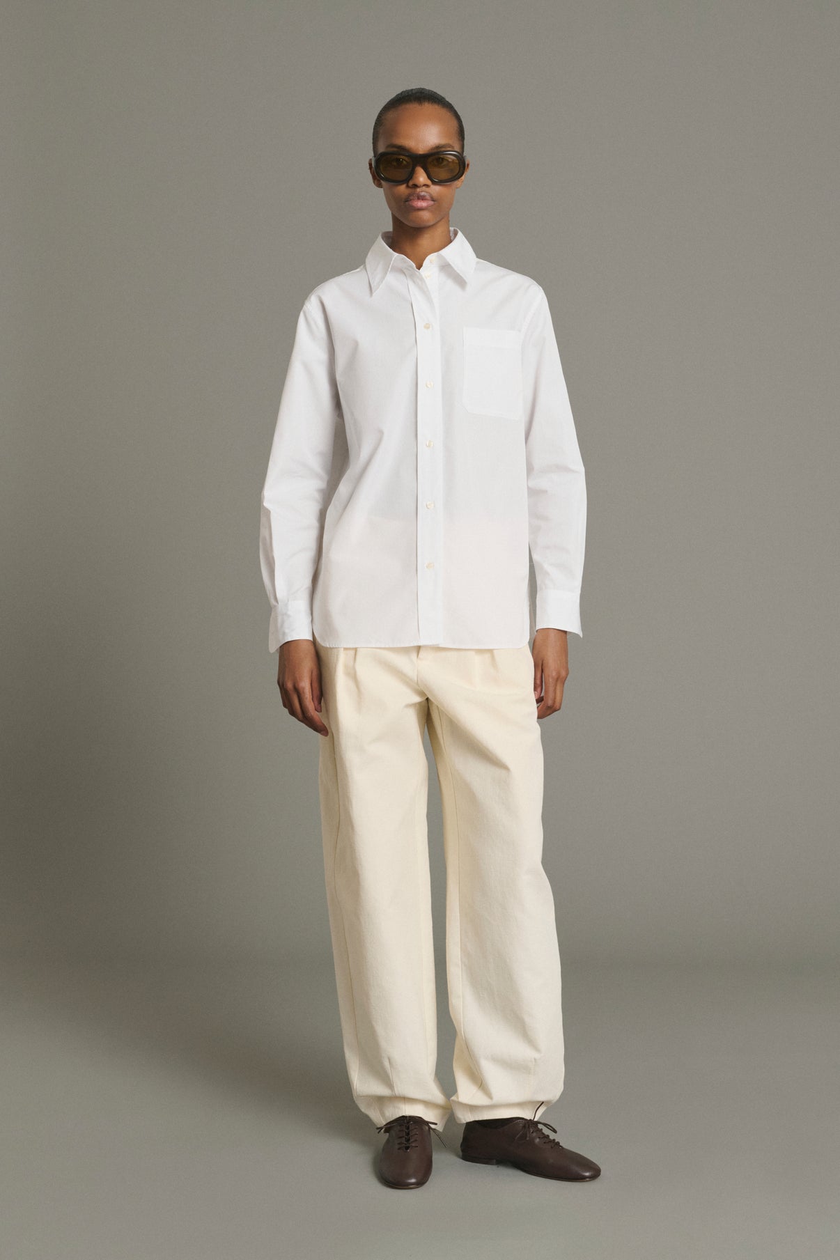 Camisa Saphir - Blanco Popelina Orgánica Oversize Mujer - Soeur vue 5