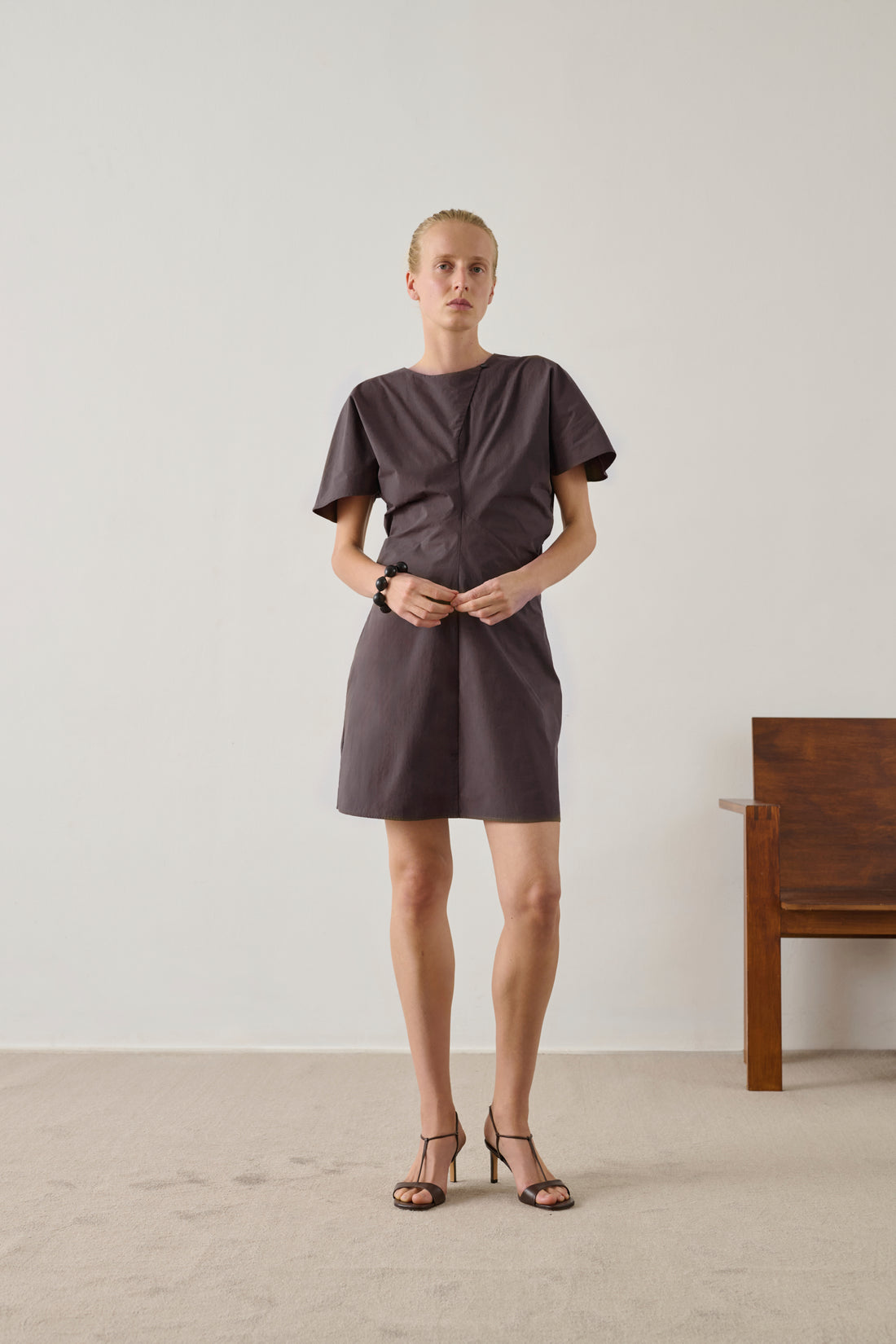 fitted cotton dress Iva - Charcoal Mid-Thigh It's my birthday dress Buy Designer Indian Ball Style:Queen Svetlana