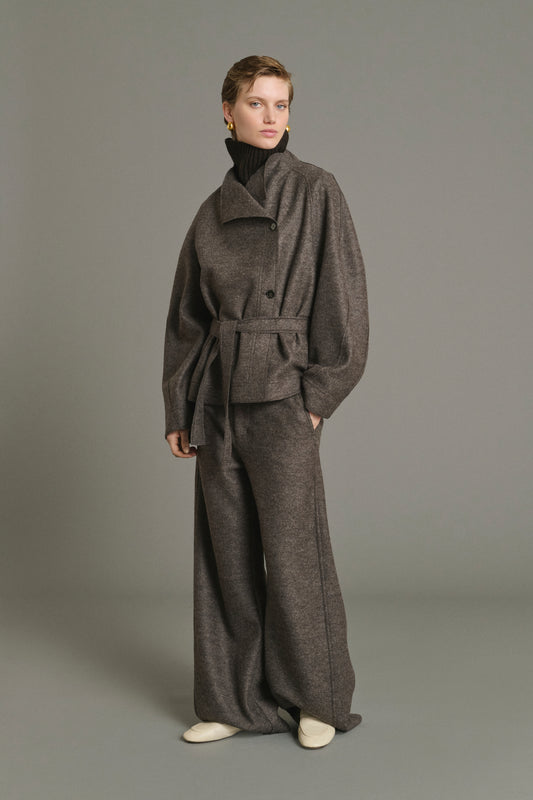 Gibson trousers - Taupe Marl - Wool - Women