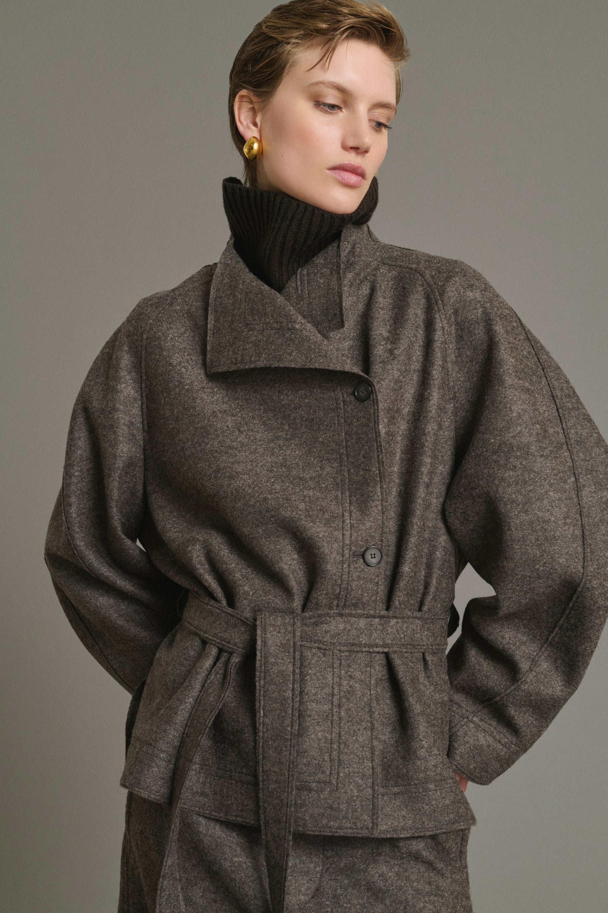 Jacket THEIA TAUPE Heathered