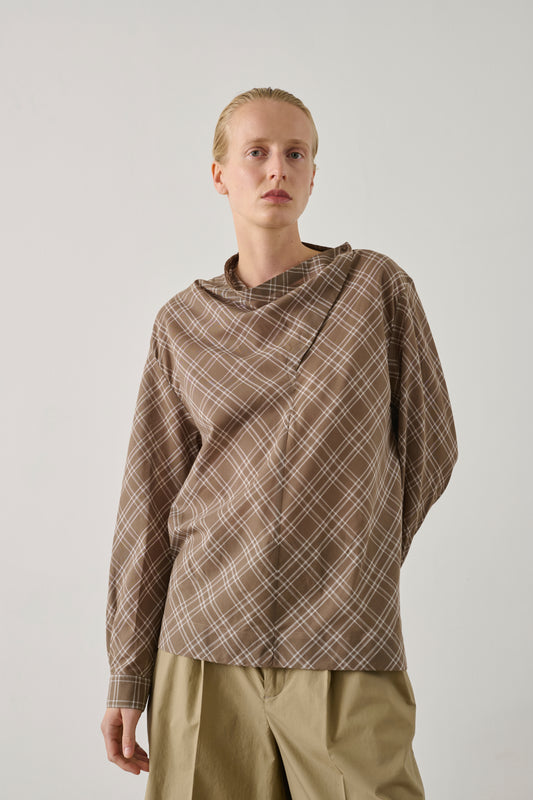 Blouse Irving - Marron Glacé/Écru - Coton - Femme