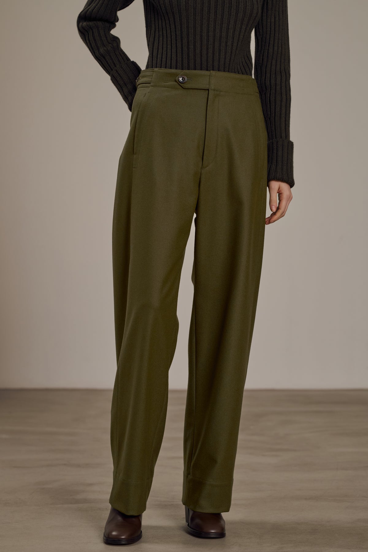 Pantalón Wally - Kaki - Lana - Mujer vue 2