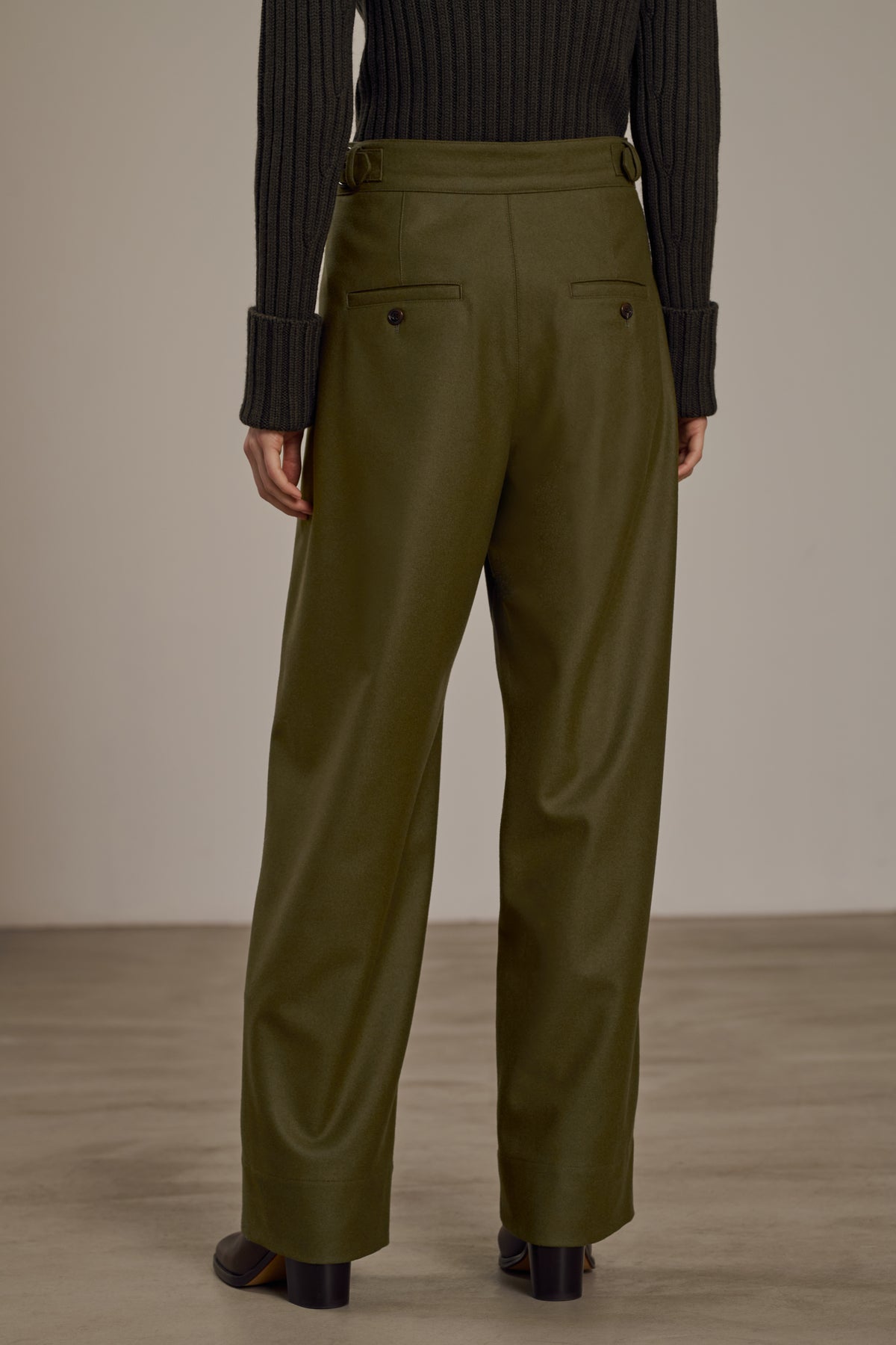 Pantalón Wally - Kaki - Lana - Mujer vue 4