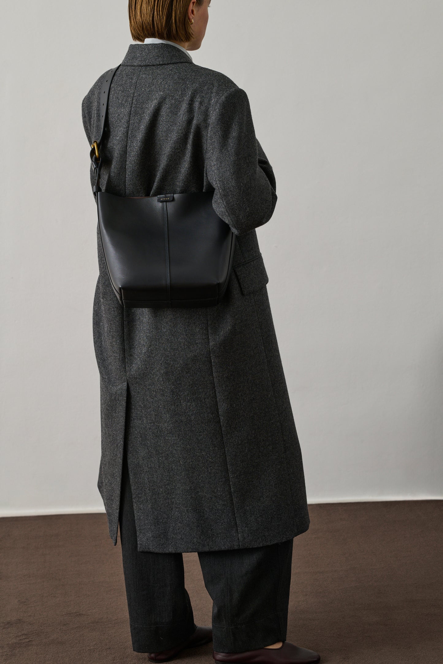 Sac Saudade Mini - Acier/Chocolat - Cuir - Femme