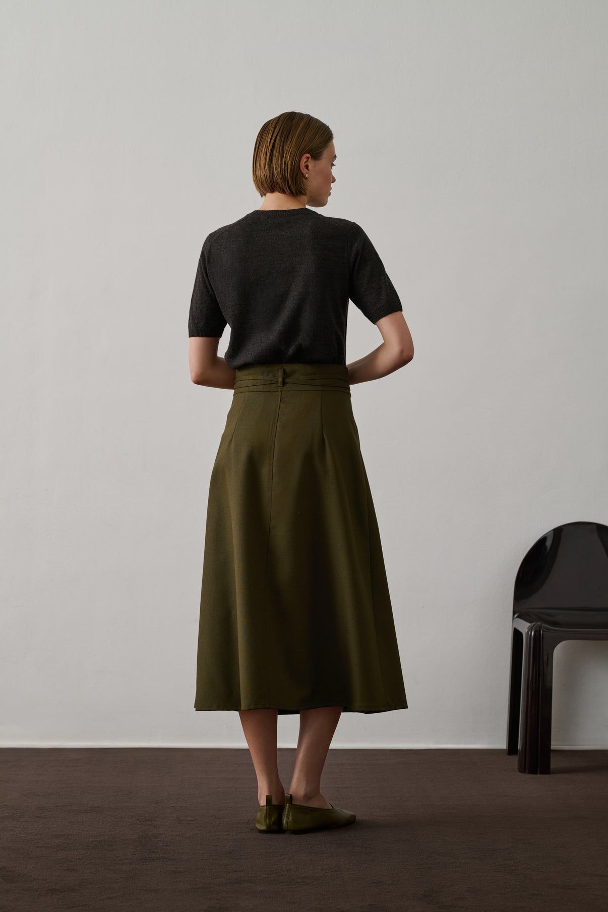 Reine Skirt Khaki Wool Woman - Main Image