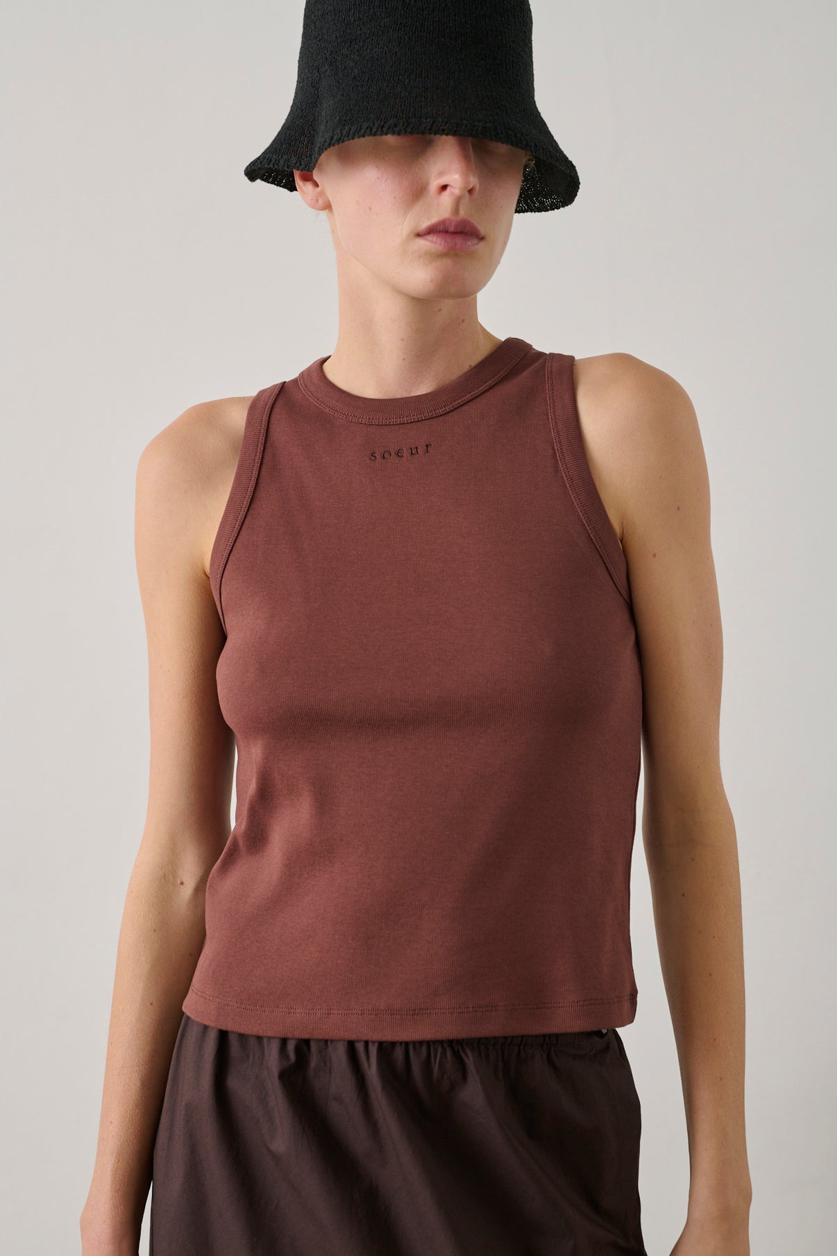 Débardeur Dolly - Acajou - Coton - Femme vue 2