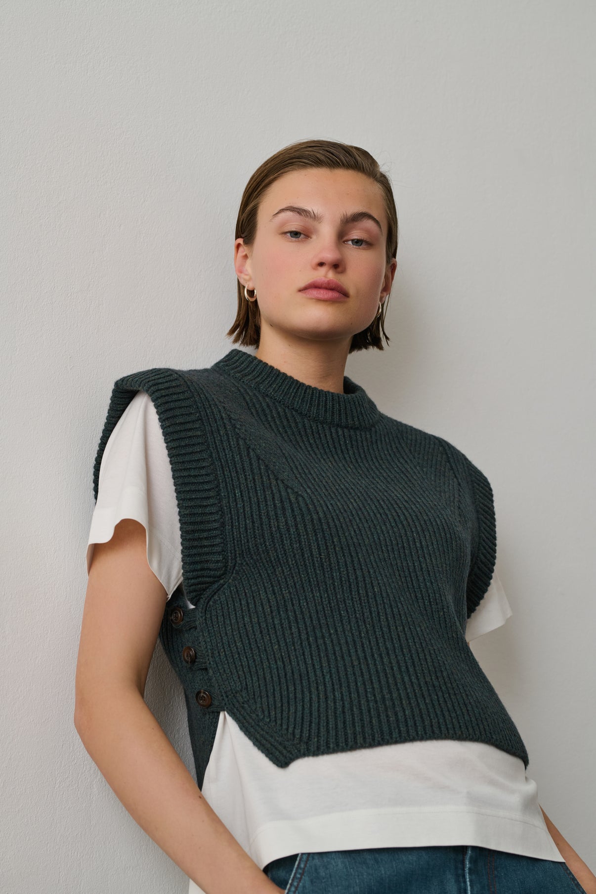 Pull Alky - Vert Forêt - Laine - Femme vue 3