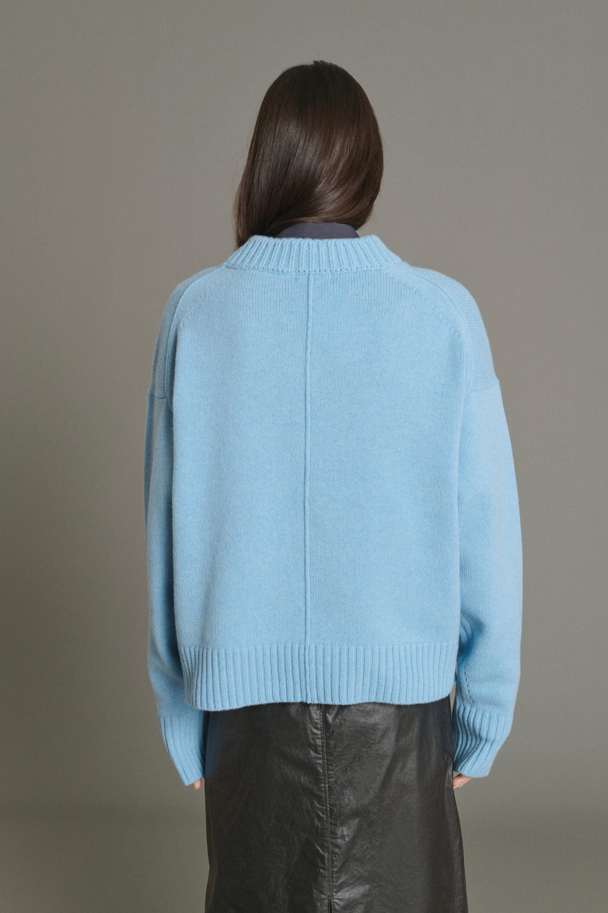Julie Pullover - Light Blue - Merino Wool - Women vue 4