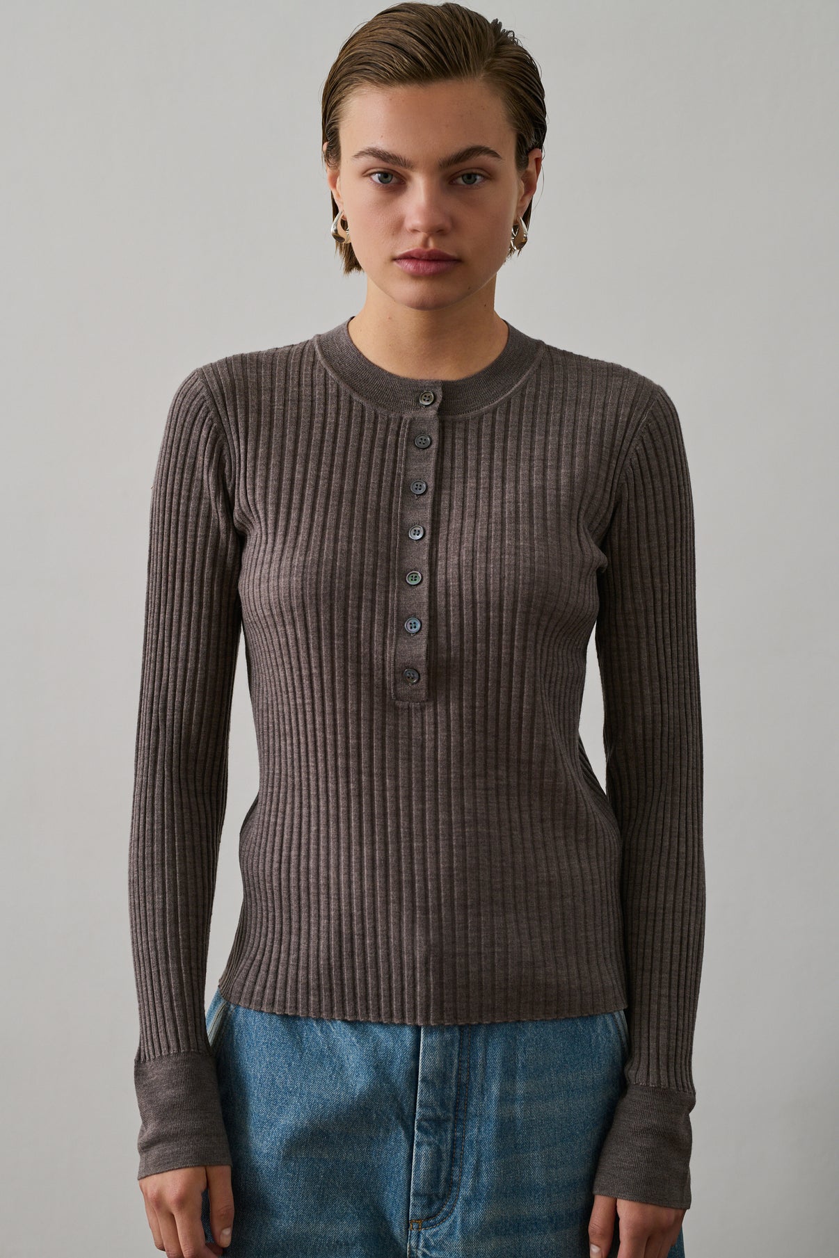 Polo Buffalo - Chataîgne - Laine - Femme vue 1