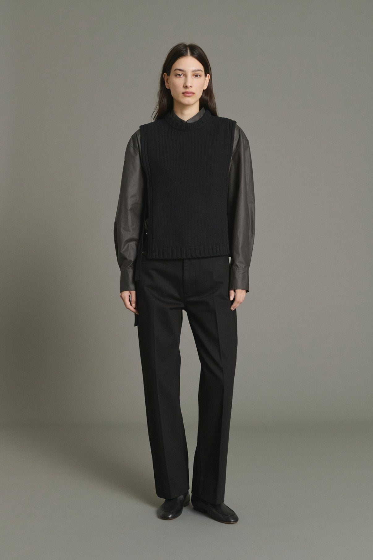 Pull Uzel - Noir - Laine - Femme vue 1