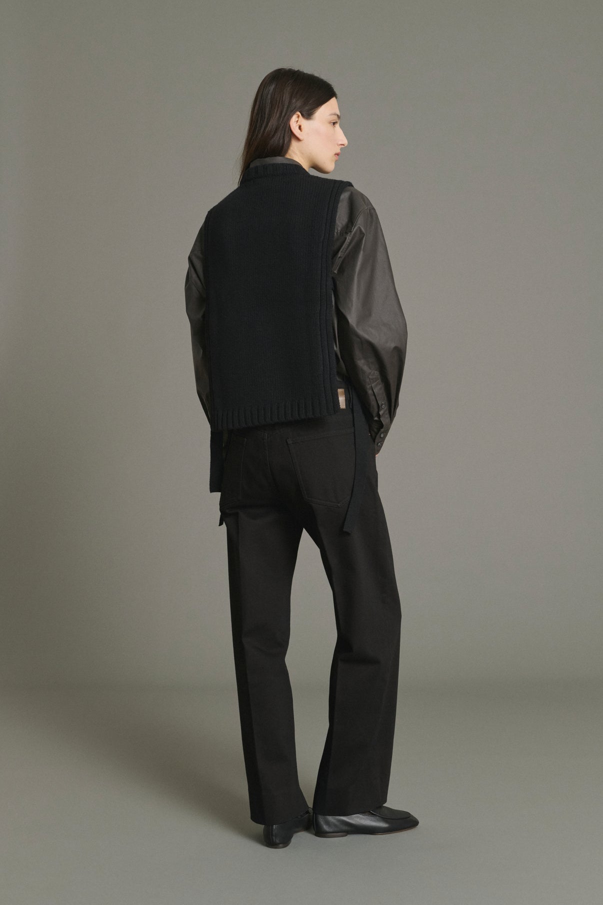 Pull Uzel - Noir - Laine - Femme vue 2