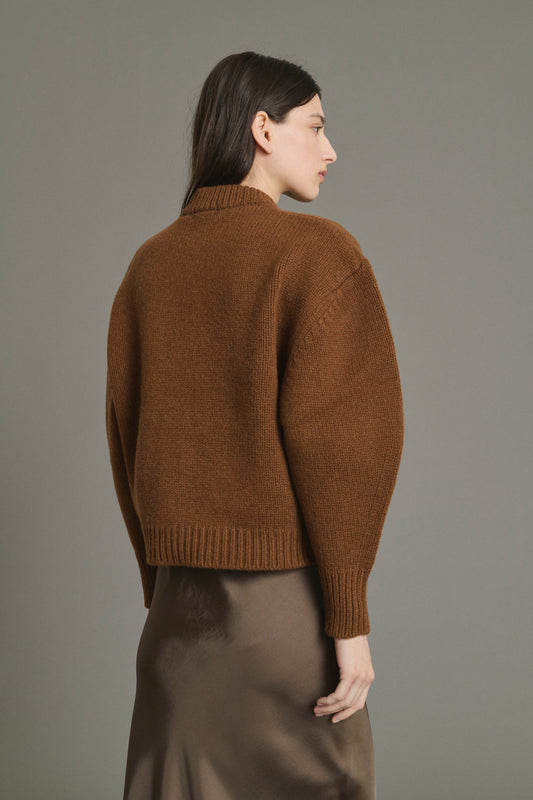 Cardigan Leonard - Caramel - Laine Mérinos - Femme