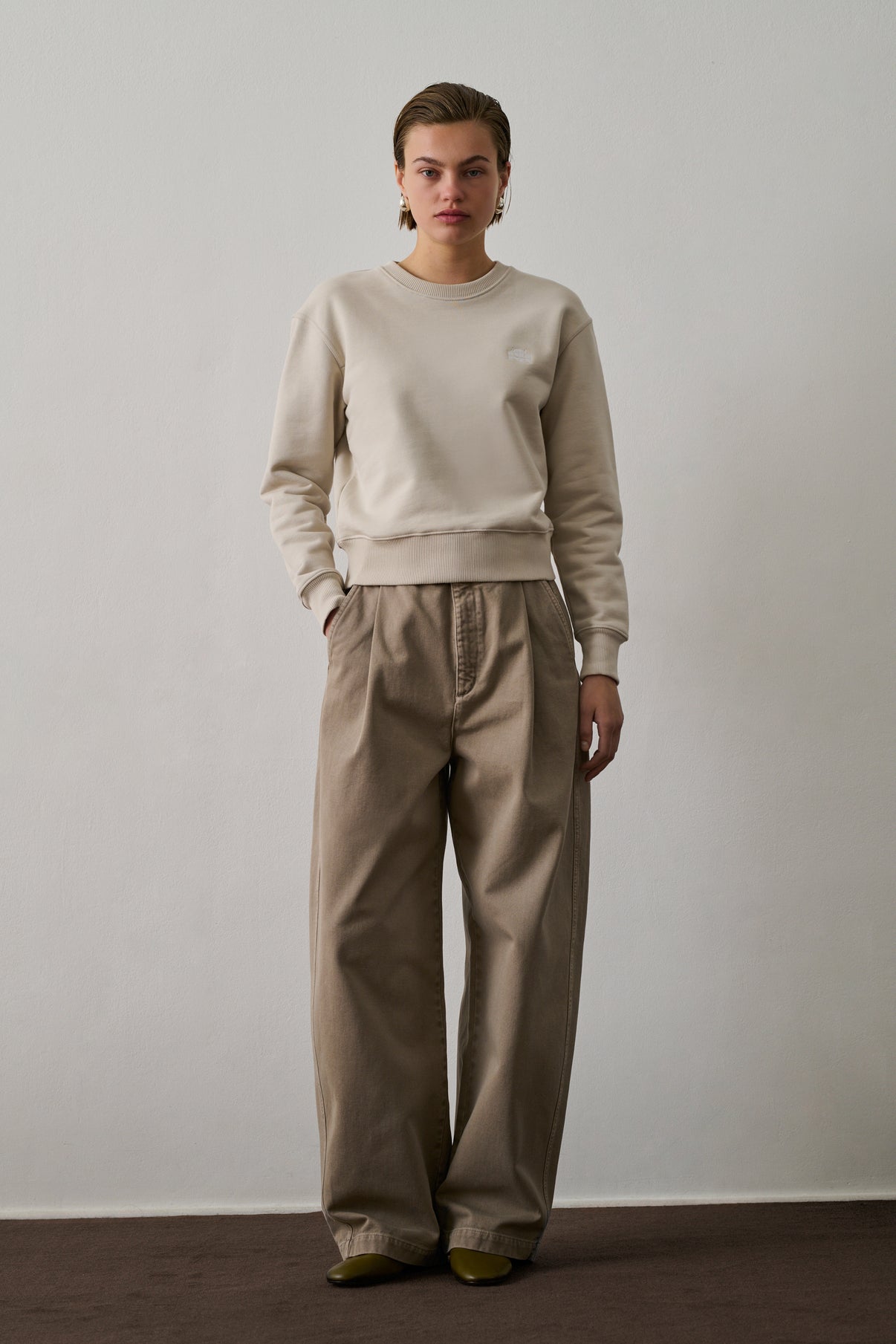 Sweatshirt Donatien - Craie - Coton - Femme vue 1