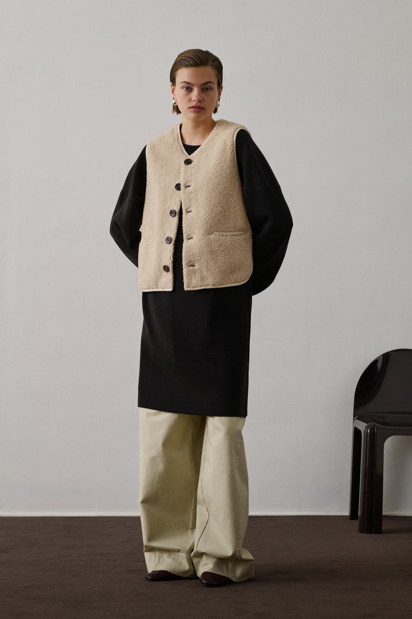 Gilet Sans Manches Fusil - Ecru - Femme