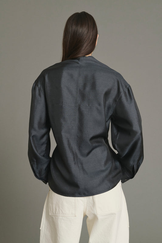 Blusa Jenny - Gris Antracita - Seda - Mujer