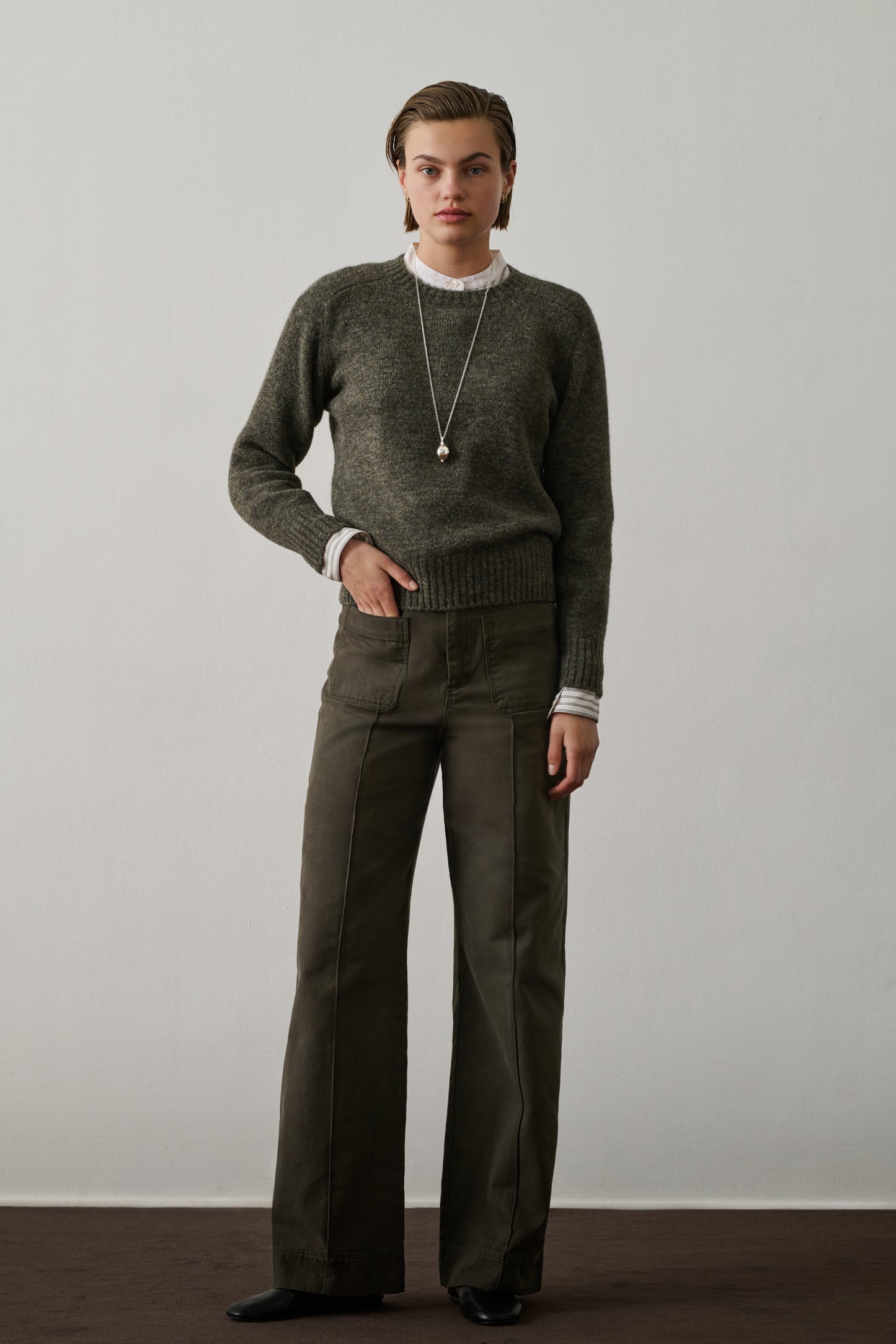 Pantalon Harold Kaki Coton Femme