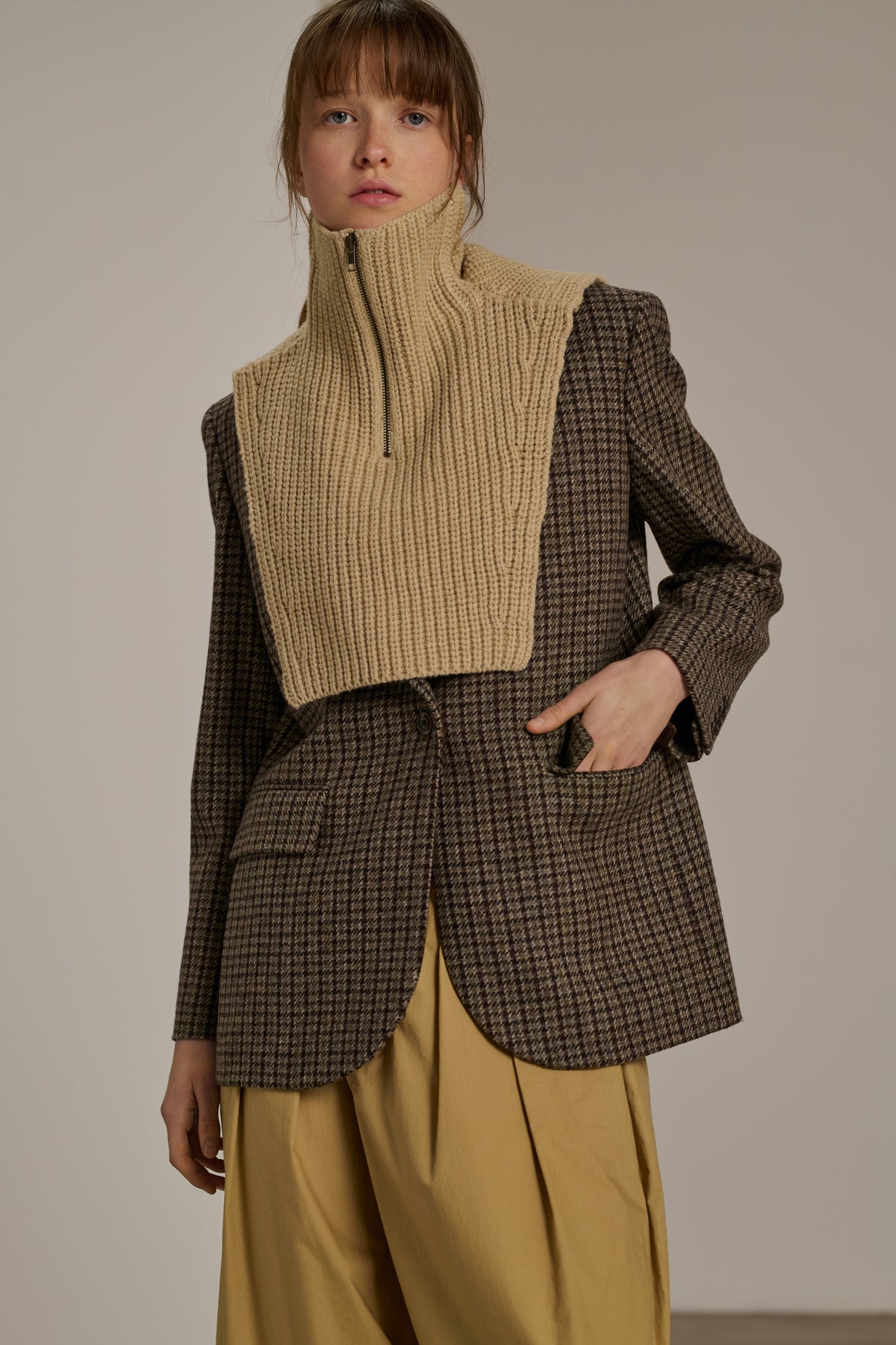 Cuello Wool - Beige - Lana - Mujer