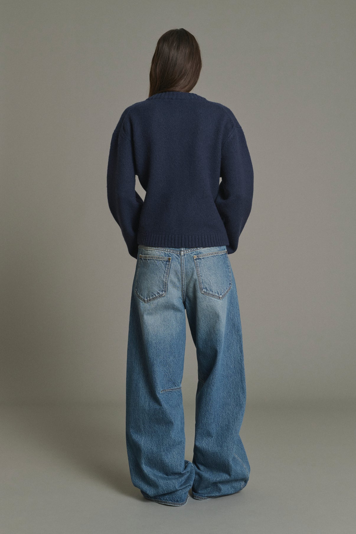 Cárdigan Galileo - Navy - Lana Merino - Mujer vue 3