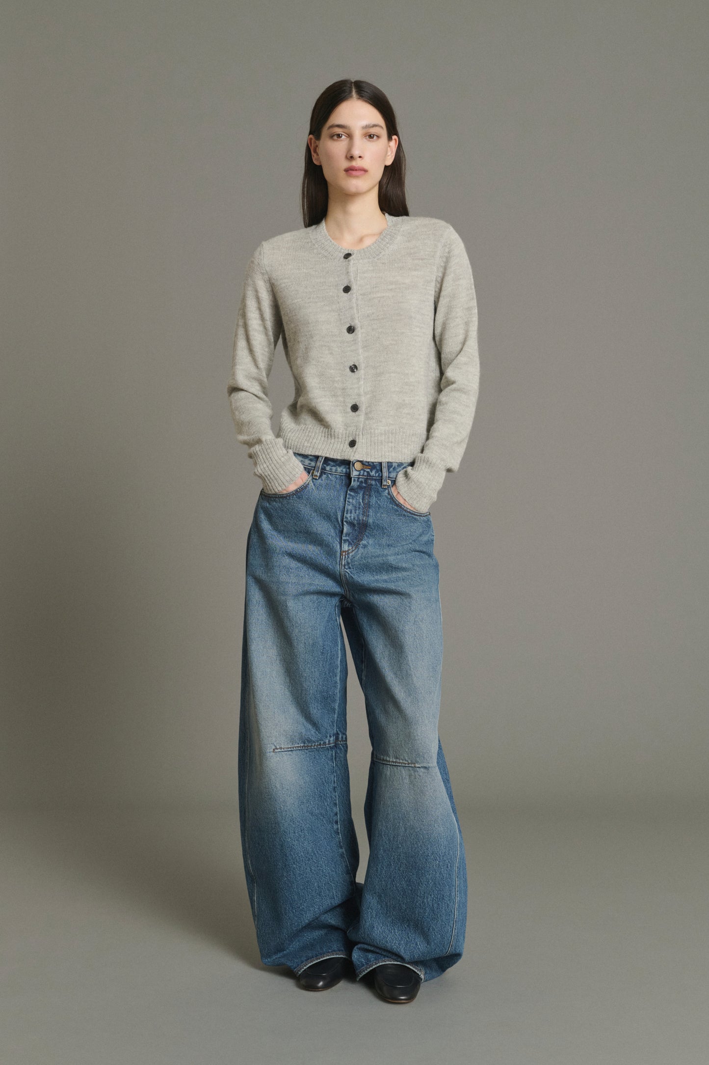 Cardigan Griffith - Gris Clair Chiné - Laine - Femme