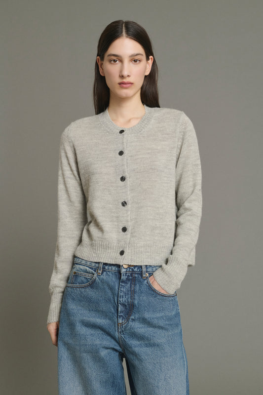 Cardigan Griffith - Gris Clair Chiné - Laine - Femme