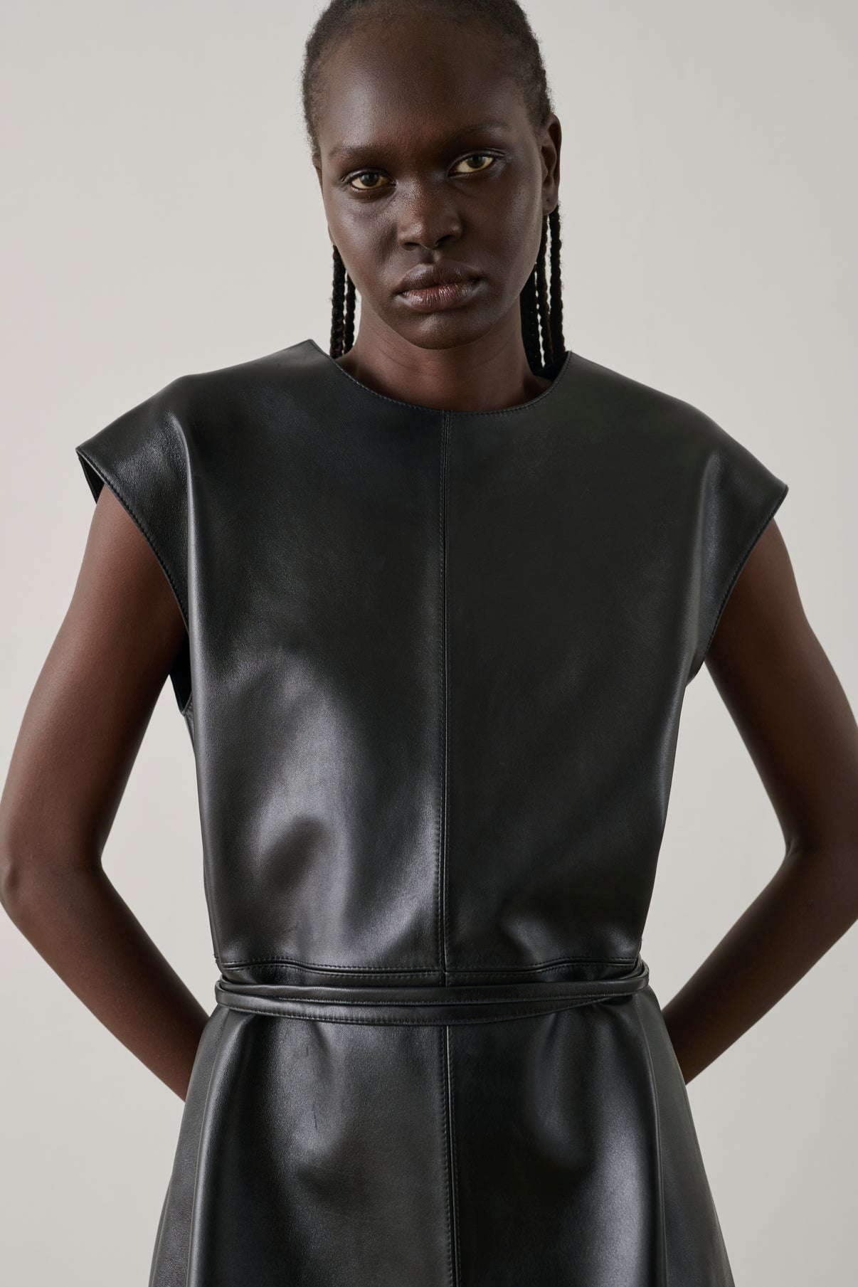 Sofia Dress - Black Lambskin Minimal - Soeur Sofia Dress - Black Lambskin Minimal - Soeur