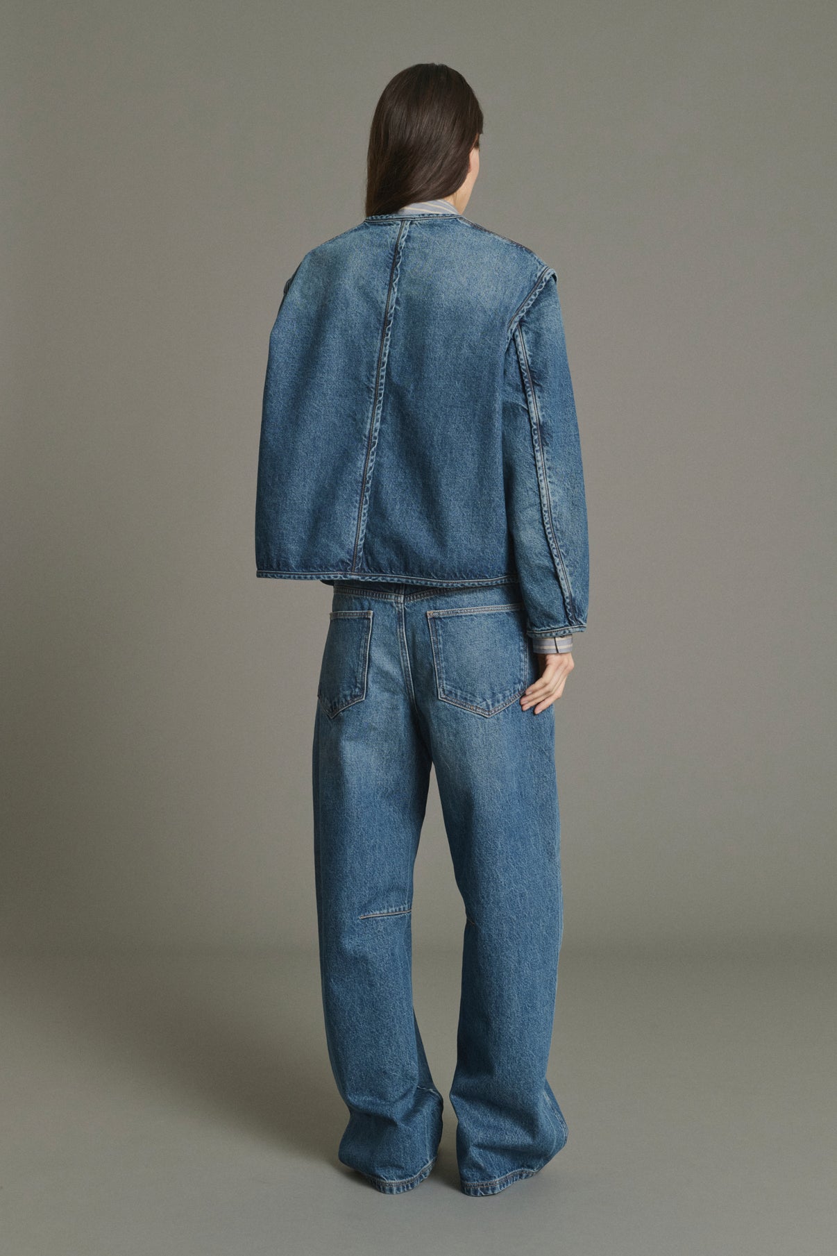 Veste Agatha - Bleu Denim Coton Femme - Soeur vue 2