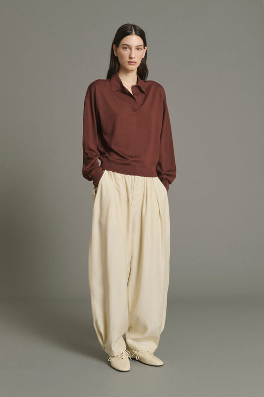 Pull Fleming - Acajou - Laine Mérinos - Femme