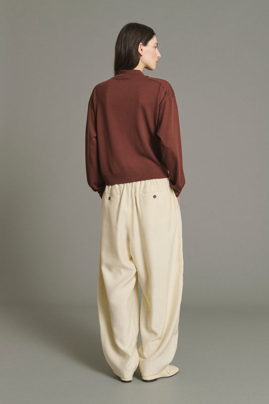 Pull Fleming - Acajou - Laine Mérinos - Femme