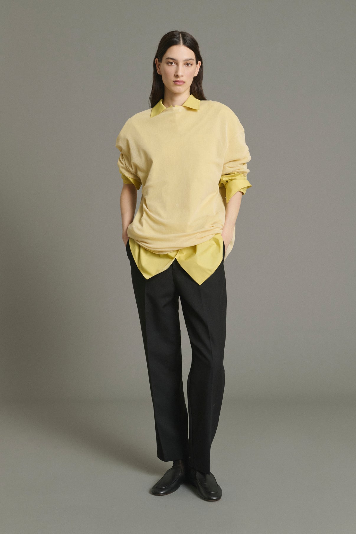 Pantalón Gabriel - Negro Lana Cigarette Mujer - Soeur vue 5