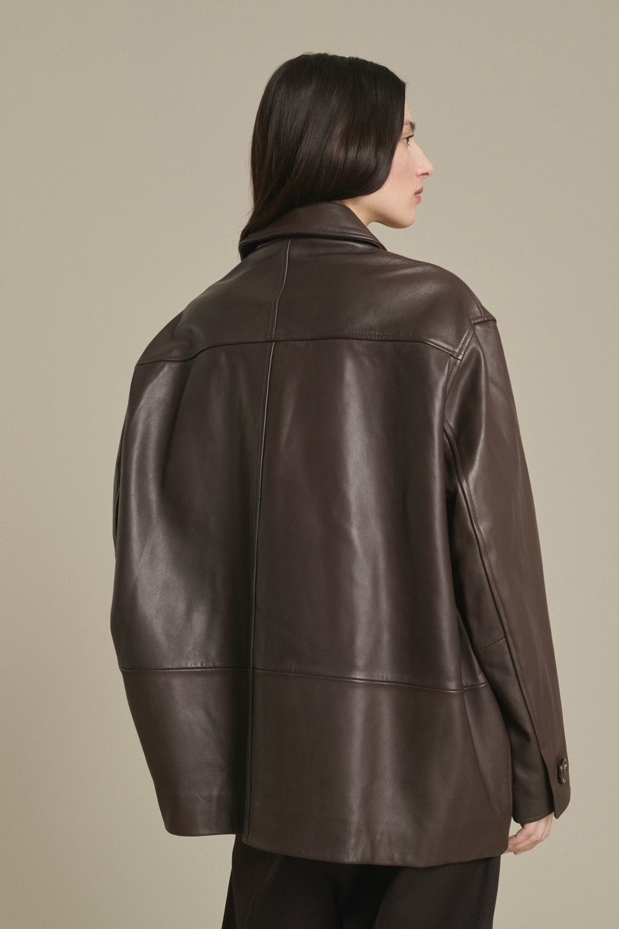 Veste Vincenzo - Taupe Cuir Lisse Femme - Soeur vue 4