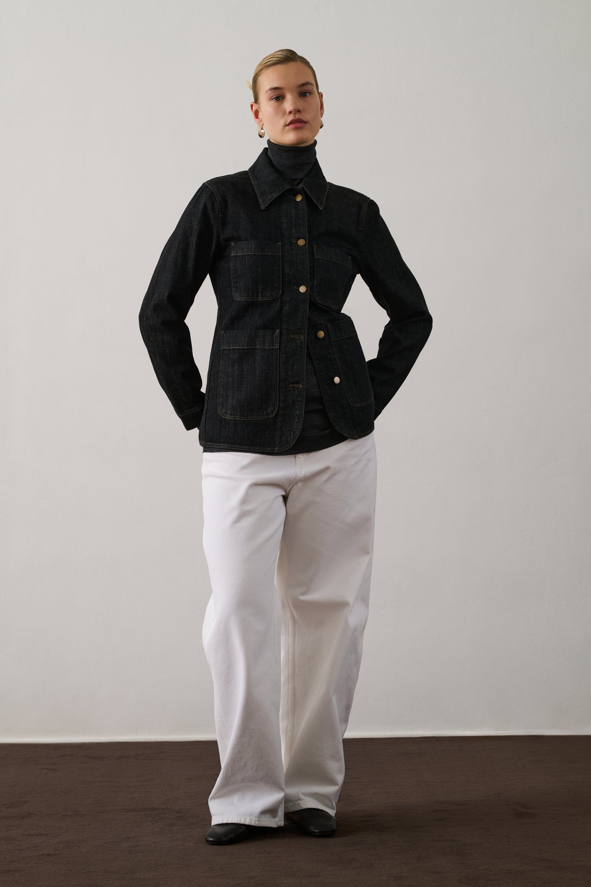 Garry Jacket Raw Black Denim Cotton Woman