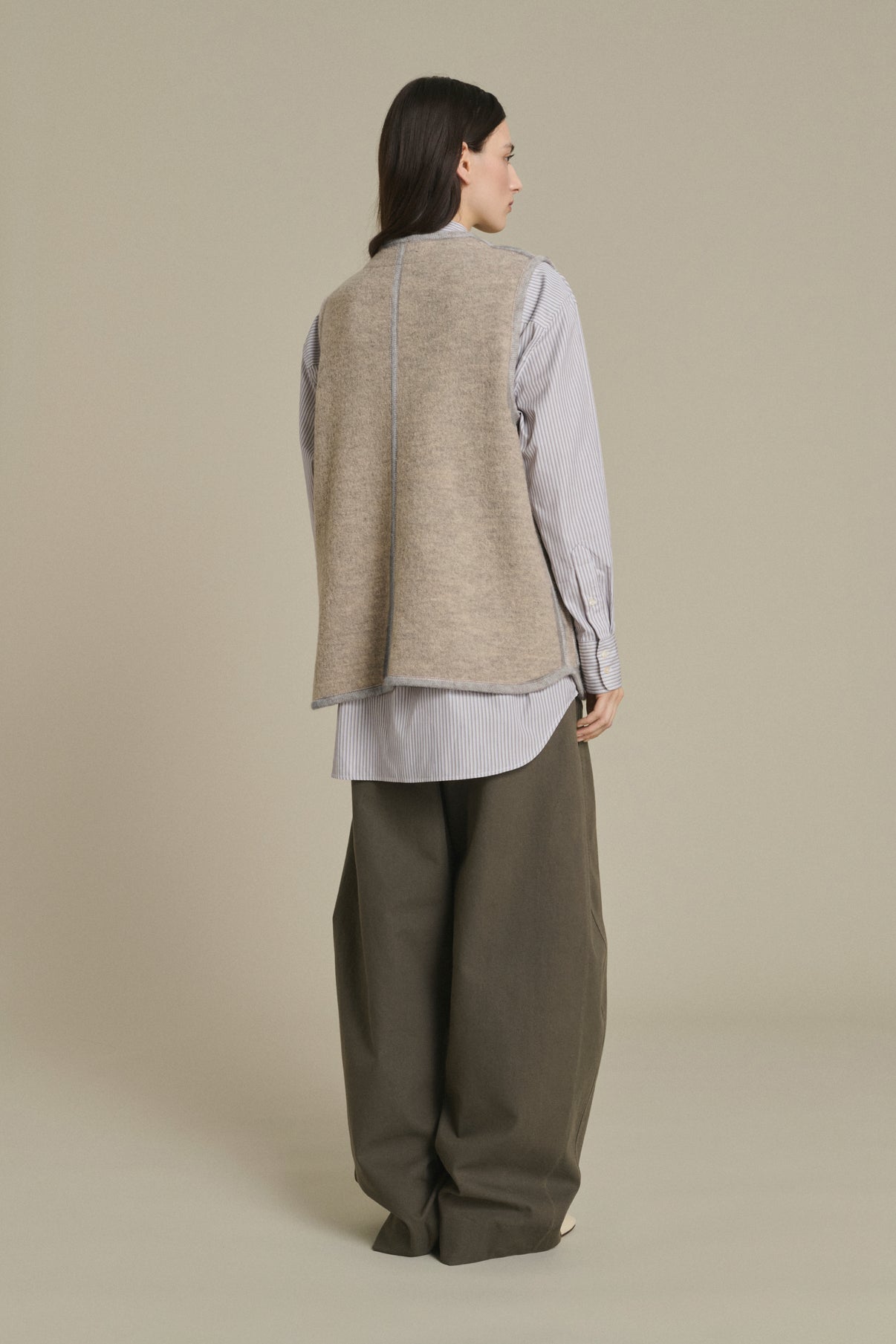 Veste Chicago - Beige/Gris - Laine - Femme vue 2