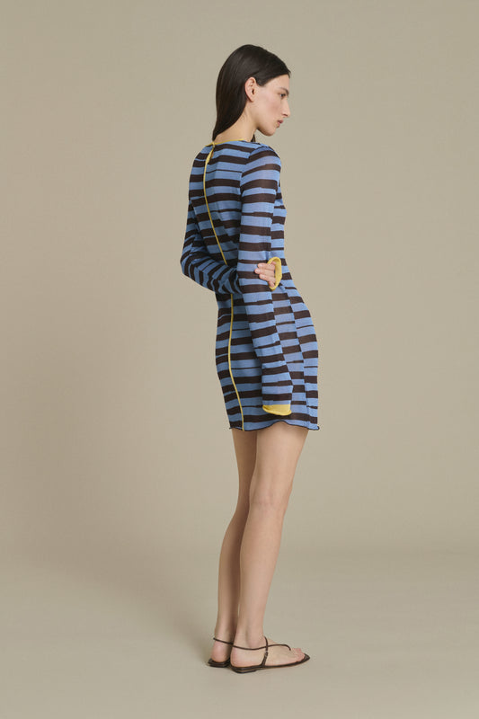 Robe Momo mini rayée moka et bleu ciel Soeur & TL180 - Soeur