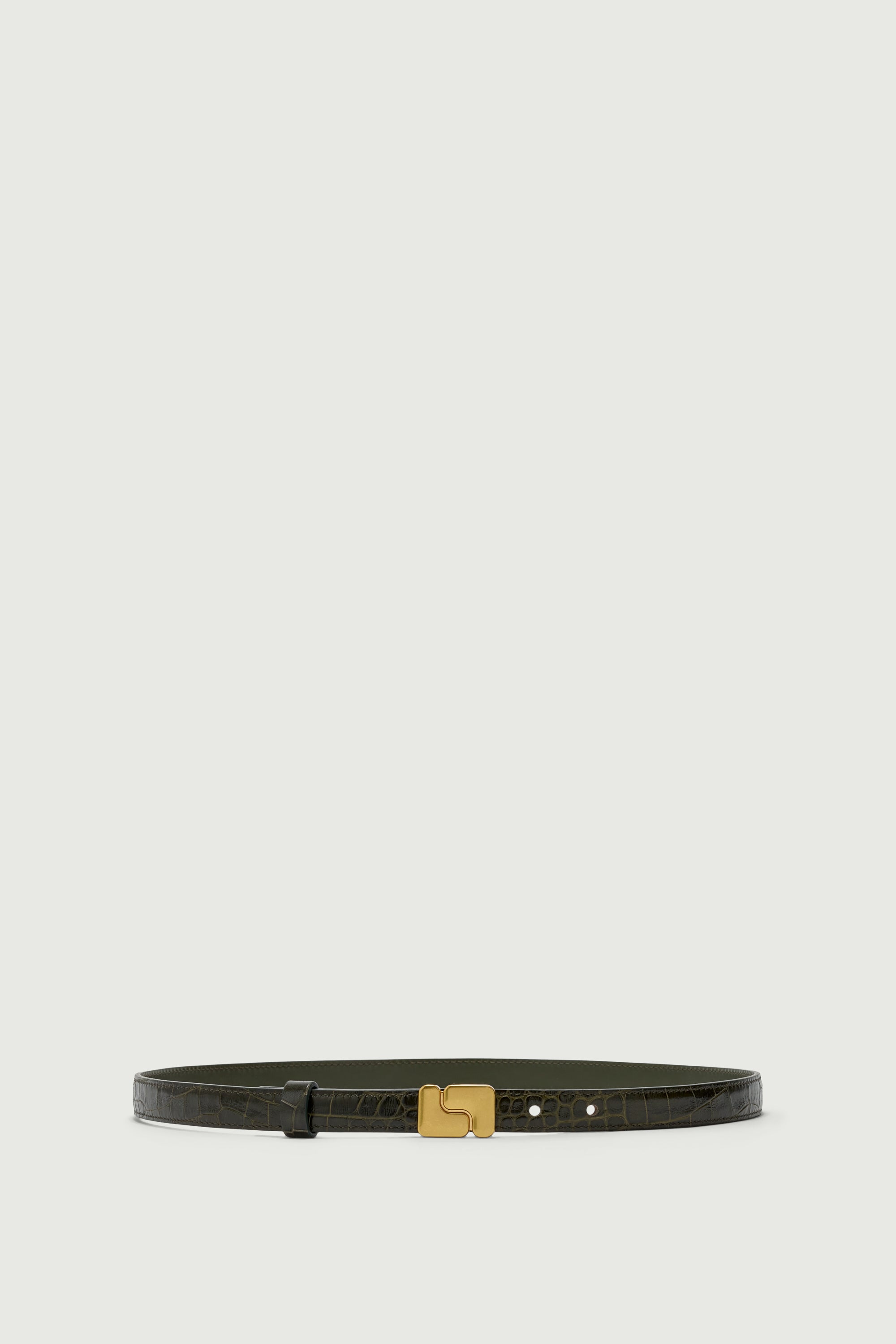 Belt NINON MINI Olive Green Croc-Effect