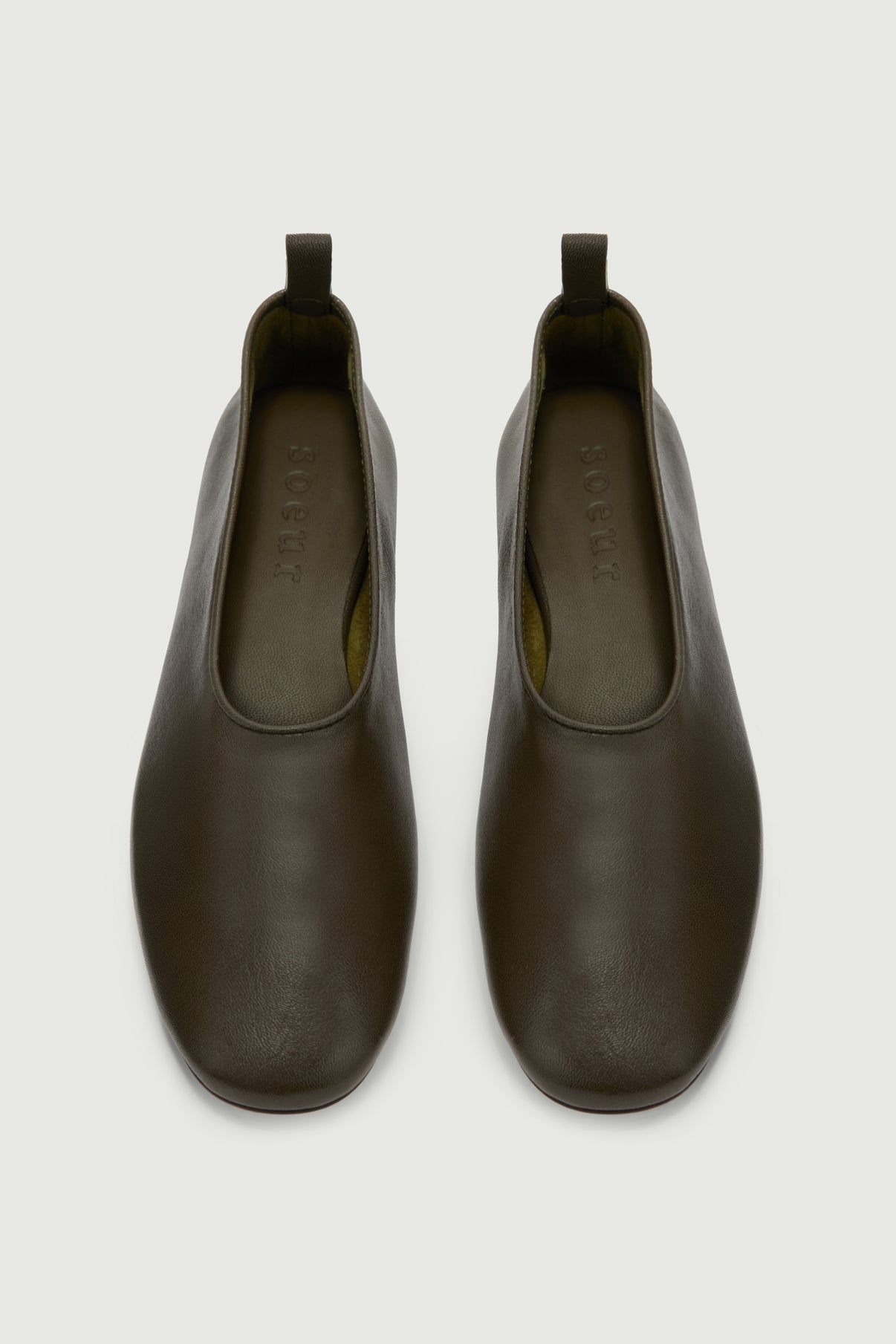 Bala ballet flats - Dark Khaki - Leather - Women vue 3