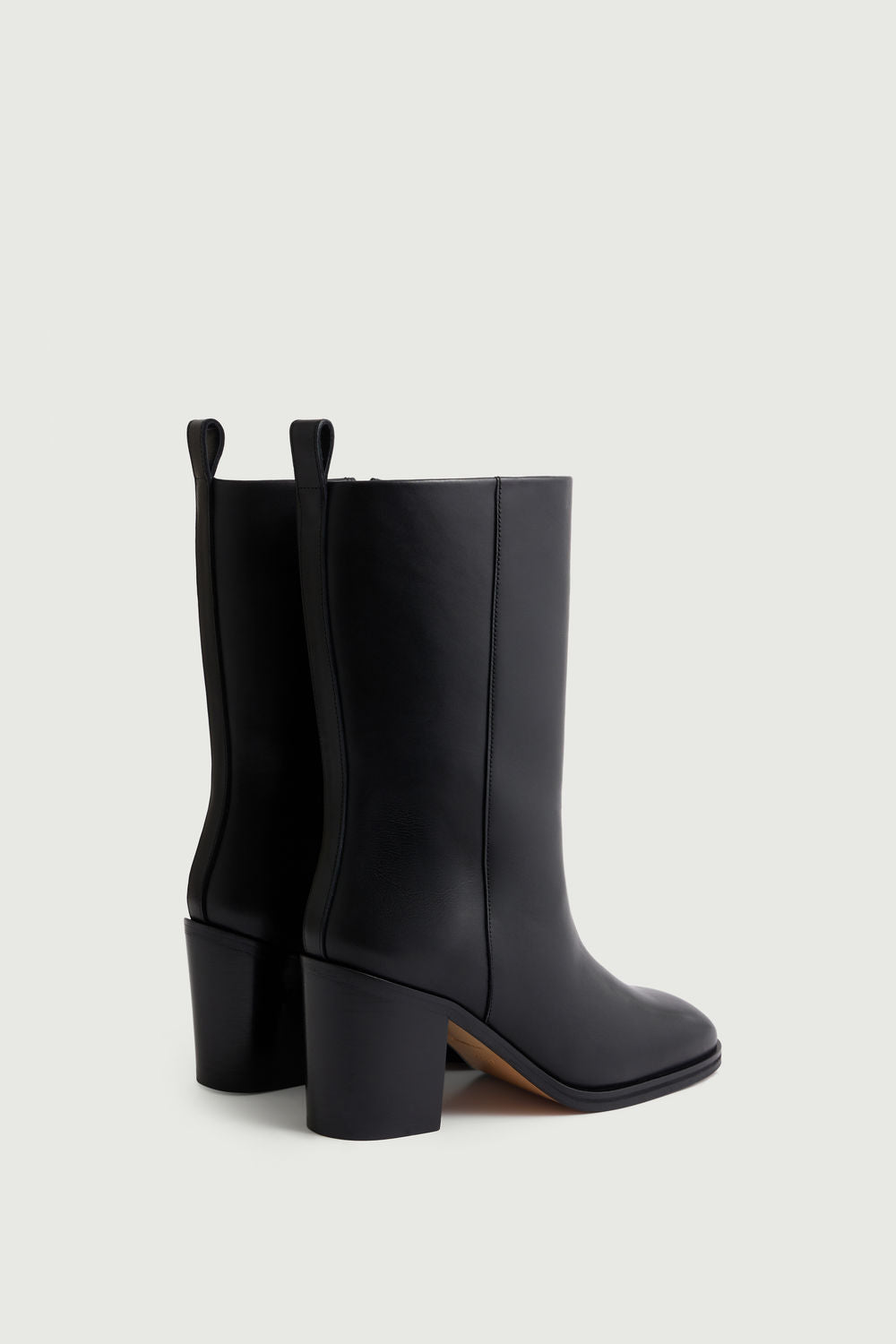 Bottes SAMOA En Cuir Noir - Taille 36, Talon Moyen, Bon état Général